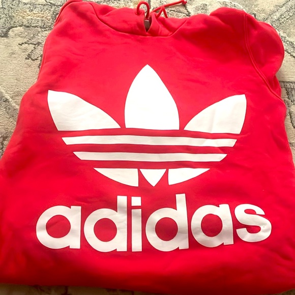 ADIDAS RED HOODIE - Picture 1 of 2